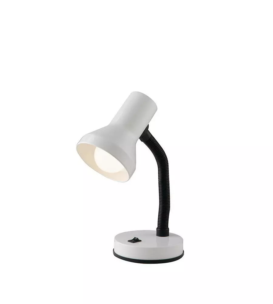 Lampada da scrivania in metallo bianco, 60w